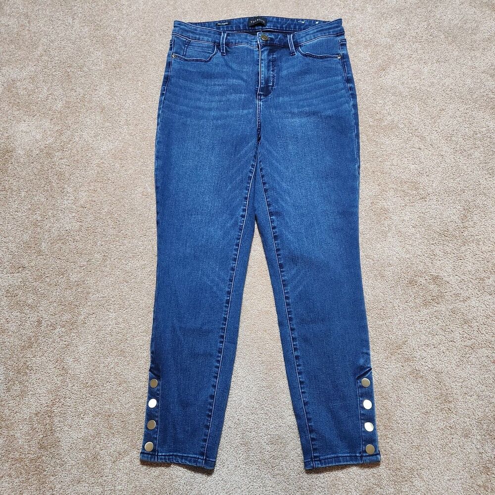 Talbots Jeans Women 10P Dark Wash Button Ankle Mid Rise Jeggings